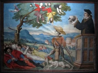 kopia utraconego makabrycznego tańca m.manuela z cmentarza dominikanów w bernie (1512-20)